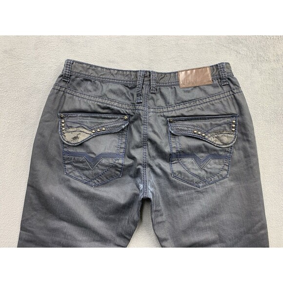 Imperious Denim Jeans Men's Size 38X32 Black Wiskered Flap Pockets 100% Cotton - Picture 9 of 16
